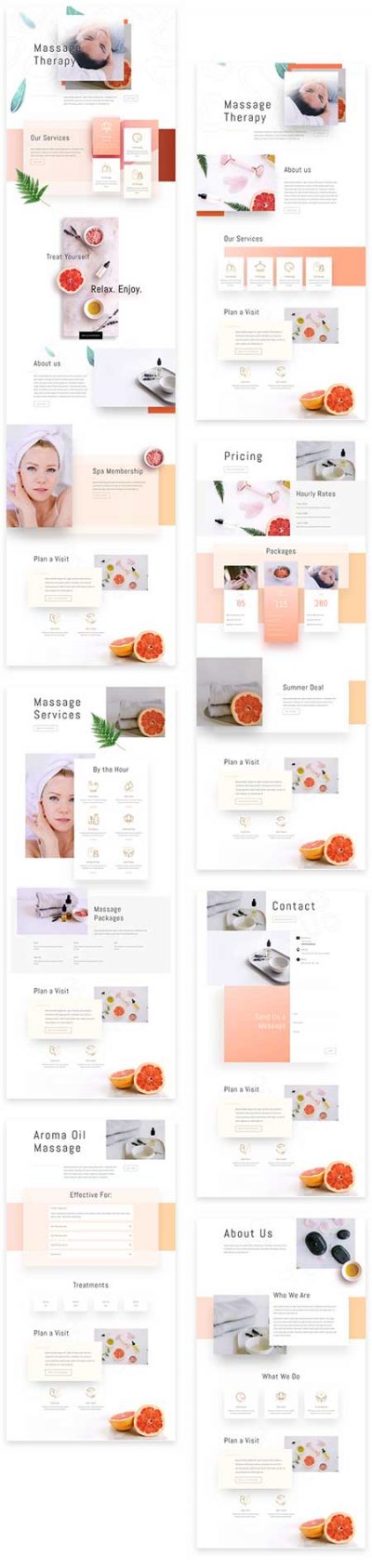 massage therapist site template